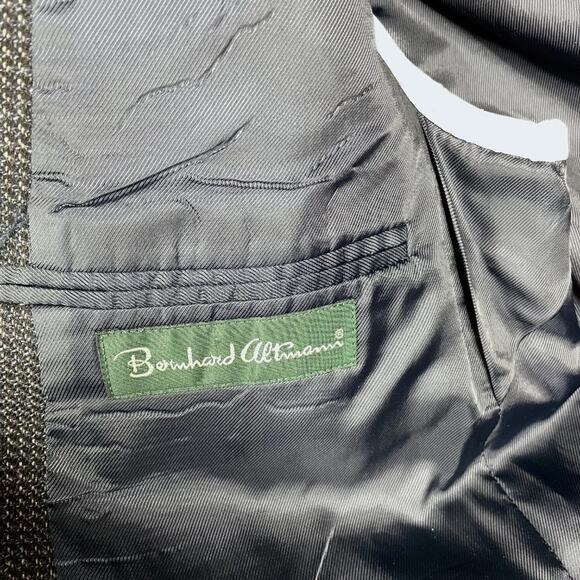 Vintage Bernhard Altmann Dark Grey 100% Lambswool Blazer Sport Coat 44R - Picture 11 of 12